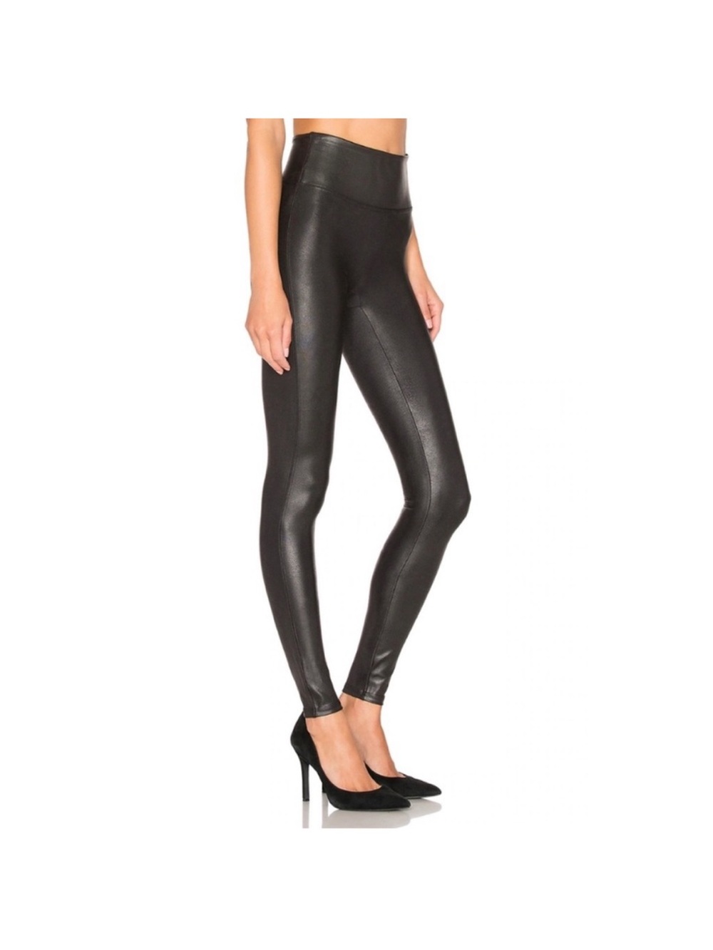 Spanx Black Faux Leather High-Rise Leggings